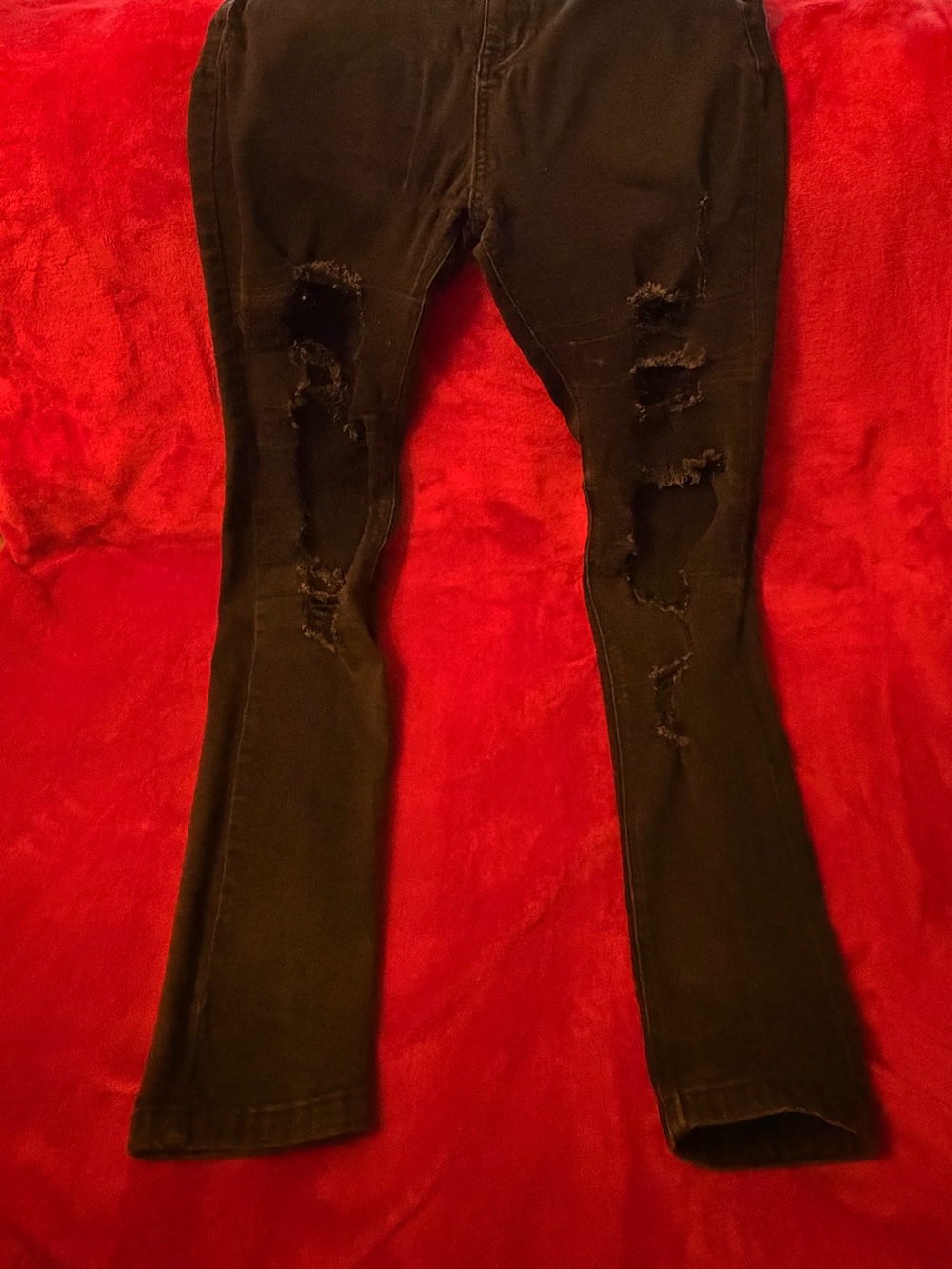 Hot Topic Men's Black Bootcut Ripped Jeans